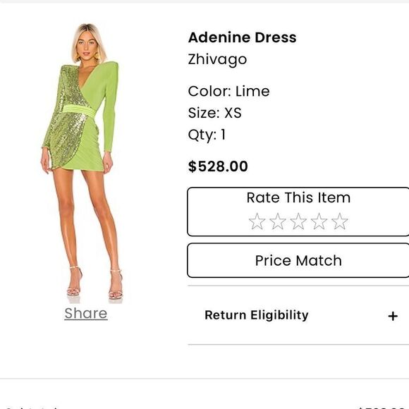 EUC Zhivago Adenine Lime Dress - Picture 6 of 12